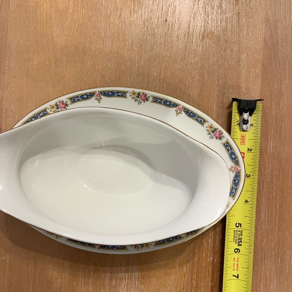 Antique T&V Limoges France Porcelain Gravy Boat Att’d Underplate Longchamps Rose - Picture 6 of 7